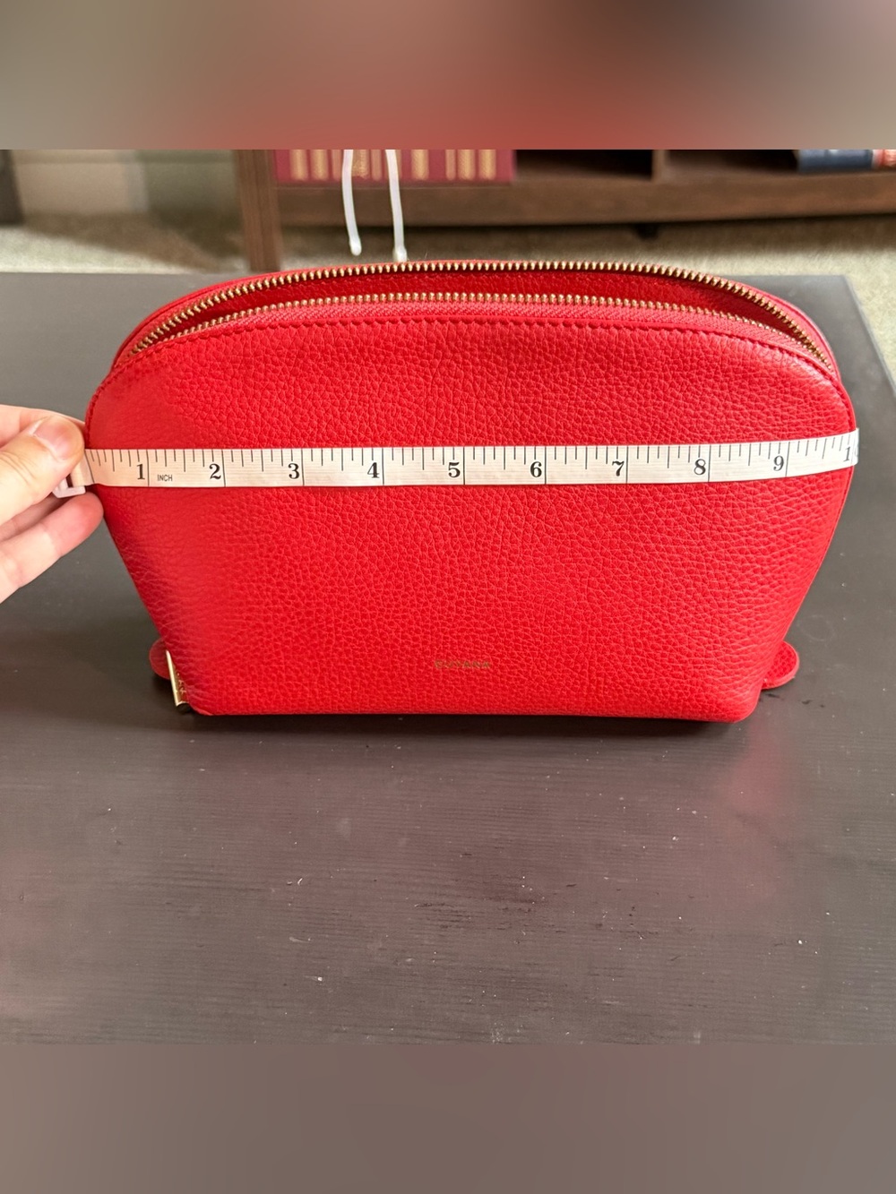 Cuyana Red Leather Medium Travel Case w/ Gold Tone Hardware (Retired Size) - Picture 13 of 14